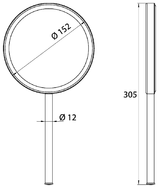 Emco Kosmetikspiegel Pure 5-fach, rund D=152mm 109400133