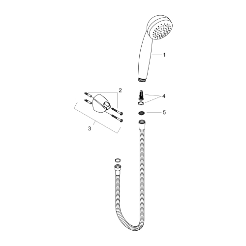 Hansgrohe Brausehalterset Crometta 85 Mono mit Brauseschlauch 1250mm, Chrom 27576000