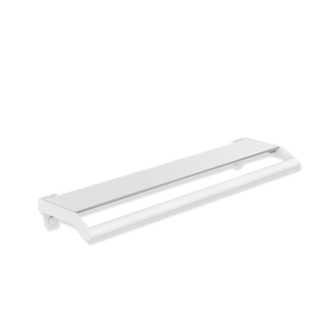 HEWI Ablage mit Haltegriff System 900, Edelstahl, Glasplatte, weiß, 720mm breit, 188mm tief, weiß tiefmatt 900.03.00060 DX