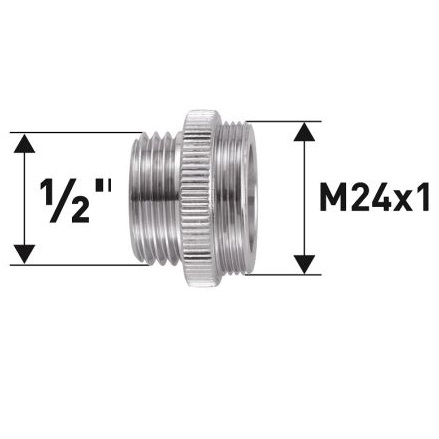Neoperl Reduktion Messing verchromt, M24x1 x 1/2" 33NL1011