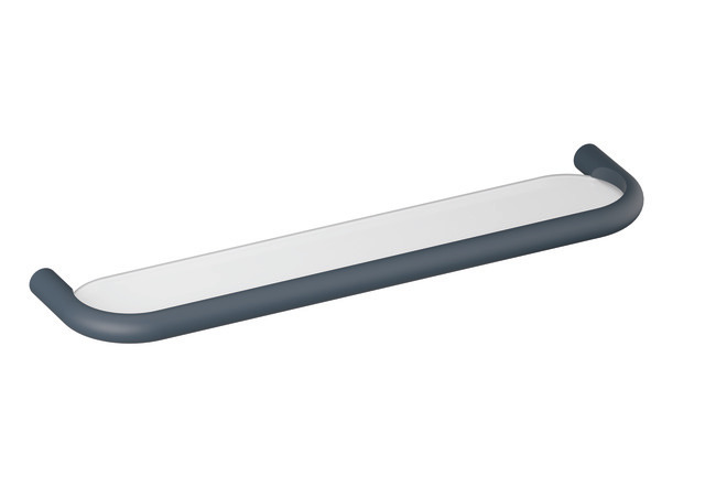 HEWI Ablage Serie 801, matt, mit Platte transparentem Kunststoff, 600mm breit, 140mm tief, anthrazitgrau 801.03B100 92