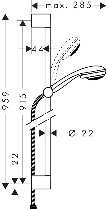 Hansgrohe Brauseset Crometta 85 Vario mit Brausestange 900mm, Chrom 27762000