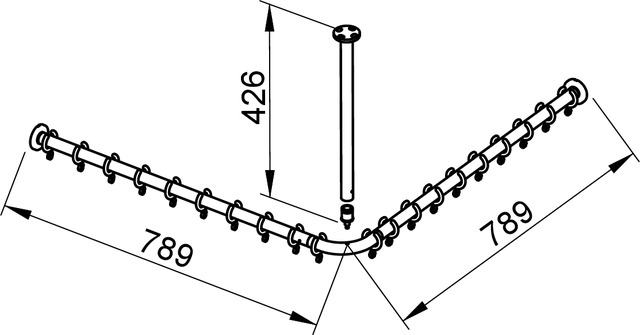 Keuco Brausevorhangstangen Set Plan für Dusche 80x80, silber-eloxiert 14936170800