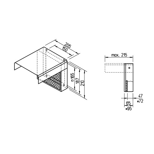 Helios VFE 90 Vorsatz-Filterelement Bauhöhe für Einbauten max. 72mm 02553