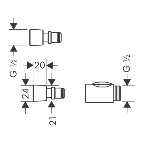 Hansgrohe Schnellkupplung DN15 für Handbrausen schwarz 28346000