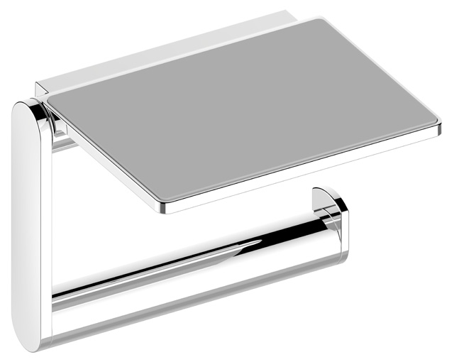 Keuco Toilettenpapierhalter Plan mit Ablage, Aluminium-finish 14973170000