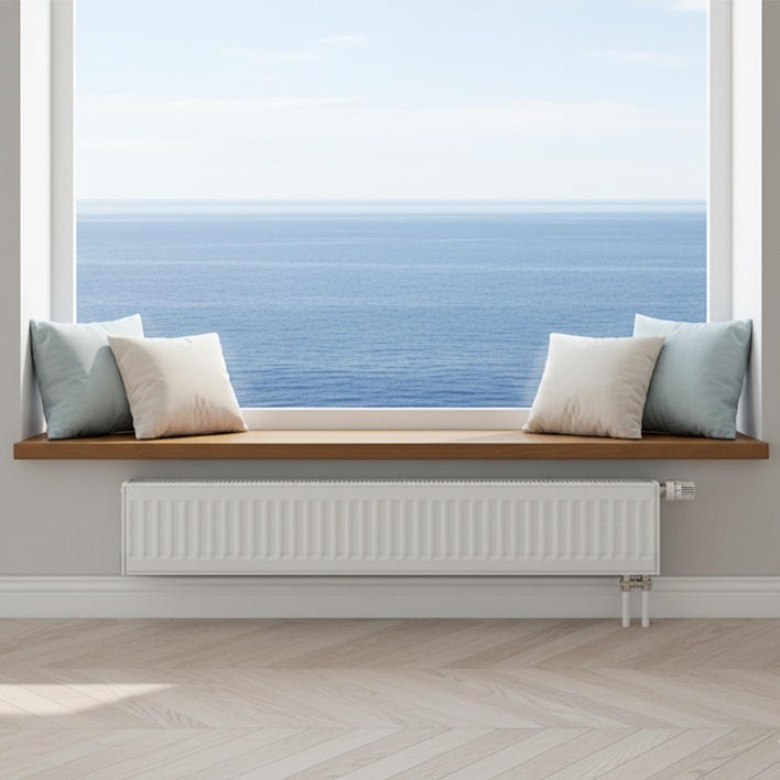 Purmo Heizkörper Plint Ventil Compact Typ 44 H: 20 L: 300cm, rechts F07440203001130