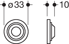HEWI Ausgleichsscheibe, Ausgleich Fliesenversatz, für Stangensystem 801, Durchmesser 33mm, 4mm hoch, reinweiß 15063 99