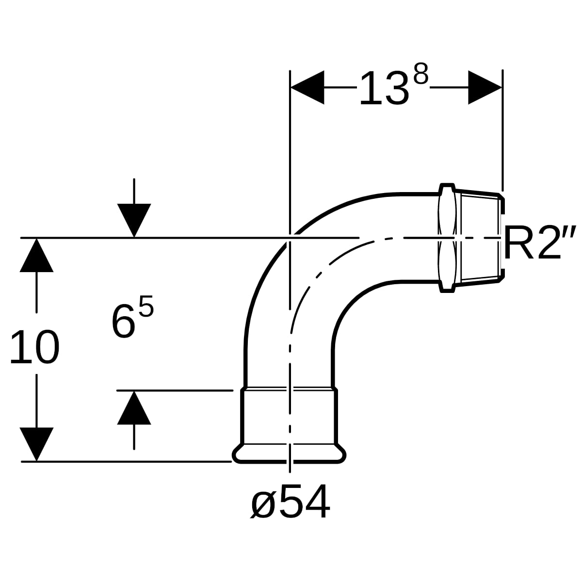 Geberit Mapress C-Stahl Übergangsbogen 90 Grad mit AG d54-R2 verzinkt 23511