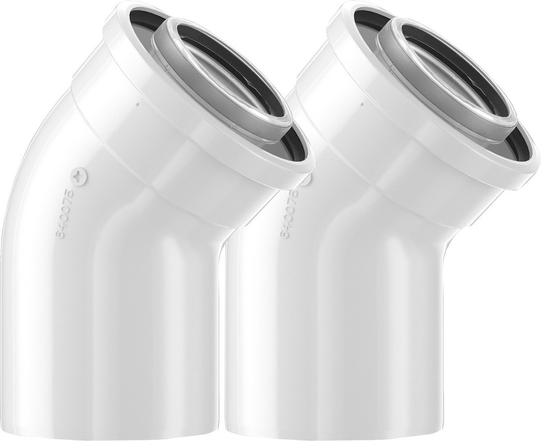 Bosch 2 Bogen 45 Grad, d: 60/100, Ausgleich 100mm Abgaszubehör FC-CE60-45 7738112298