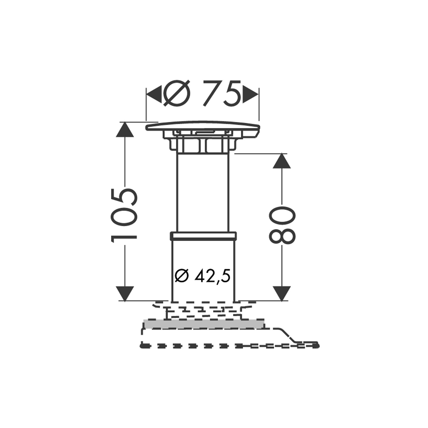 Hansgrohe Ablaufgarnitur Duschwannen Starolift 52 Fertigset polished nickel 60053830