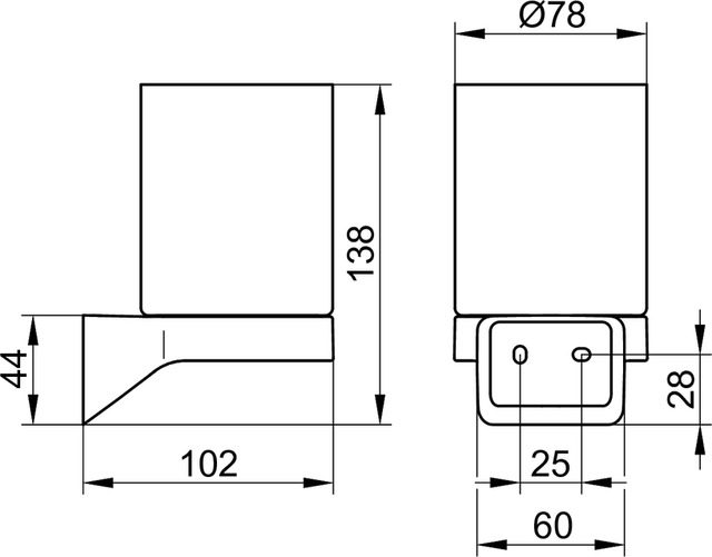 Keuco Glashalter Aveno, mit Echtkristall-Glas, schwarz matt 14650379000