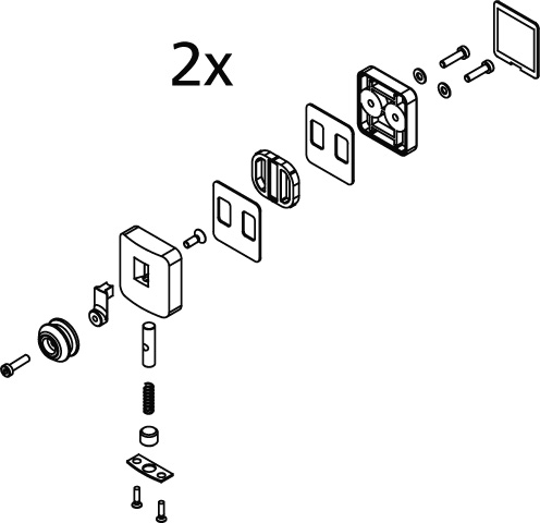Kermi Set Bandung unten für Gleittür 2-teilig mit Festfeld (AT D2D) Eckeinstieg 2-teilig (Gleittüren) (AT C2D) 2533996