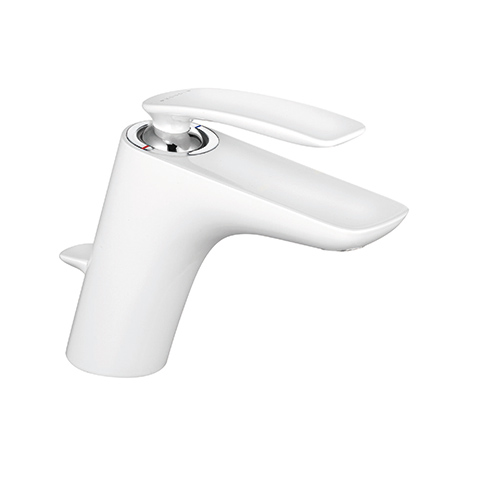 Kludi Balance Waschtisch-Einhandmischer 126mm mit Ablaufgarnitur, DN10, weiß/chrom 520239175