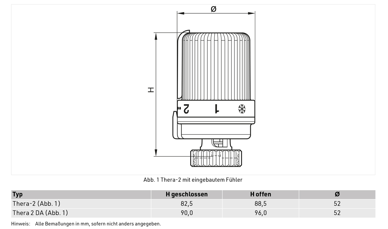 Resideo Thermostatregler Thera-2 mit eingebautem Fühler, mit Nullstellung T9001W0