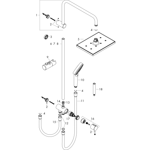 Hansgrohe Showerpipe 230 1jet Vernis Shape Reno EcoSmart mattschwarz 26289670