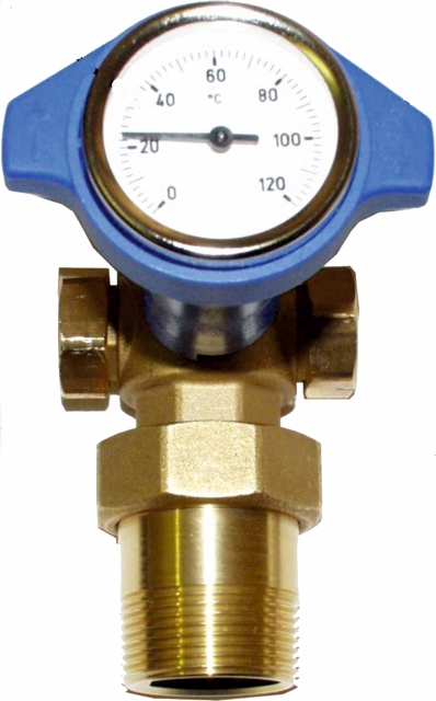 Wolf Absperrset mit Thermometer G1 1/2" für Rücklaufanhebung BPH 2070674