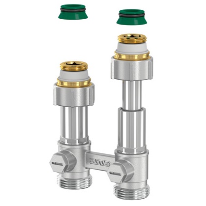 Flamco Hahnblock EXCLUSIV Durchgang Teleskop DT/50 G3/4i x G3/4a mit Nippel,Konus F10084