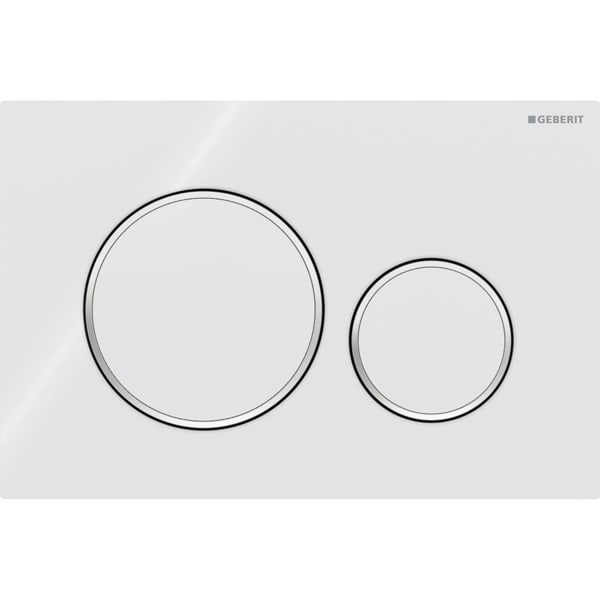 Geberit Sigma20 Betätigungsplatte, für 2-Mengen-Spülung mattchrom lackiert, Easy to clean / hochglanz-verchromt 115.882.JQ.1