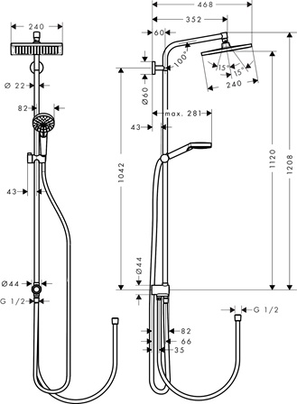 Hansgrohe Showerpipe Crometta E 240 Reno EcoSmart chrom 27289000