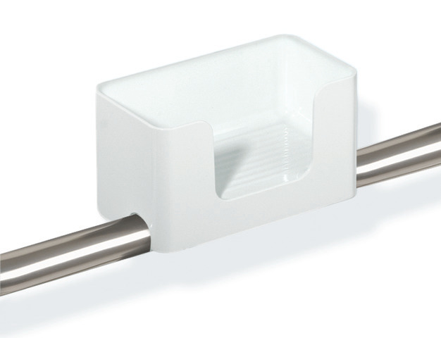 HEWI Ablagebox Serie 802 LifeSystem, aufsteckbar auf Stangensystem D: 30-33mm, 200mm breit, 110mm hoch, reinweiß 802.03.200 99