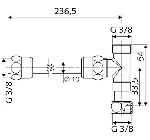 Schell Verrohrungsset EV-Thermostat Starr, chrom 041150699