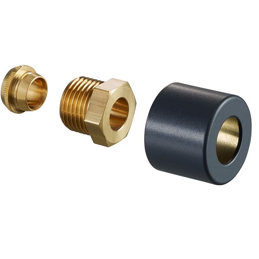Oventrop Klemmringverschraubungs-Set für "Baureihe E", 1/2"x15mm, anthrazit 1169493