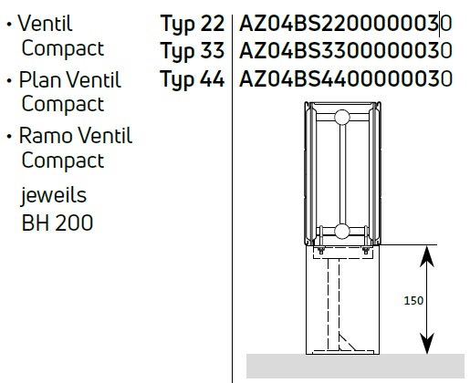 Purmo Design-Standkonsole für Flachheizkörper Typ 22 BH 200 AZ04BS220000003