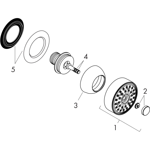 Hansgrohe Seitenbrause Axor 1jet rund edelstahloptik 28464800