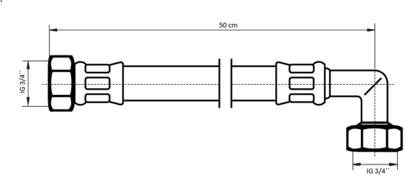 Neoperl NEOFLEX Panzerschlauch DN20 IG x IG gebogen, 3/4" x 3/4" 50cm 66910050