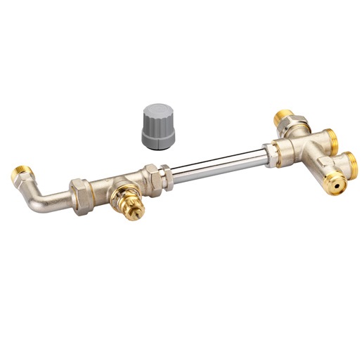 Danfoss Steigrohrventil für 1-Rohranlagen Set RA-KE, Heizkörper R 1/2, Rohrleitung G 3/4 AG 013G3341