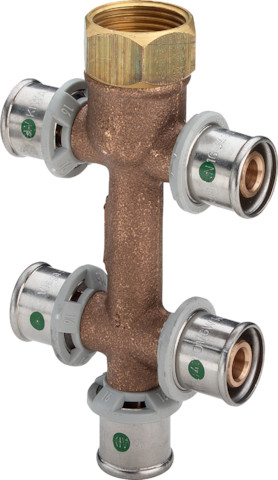 Viega Sanfix P Verteiler mit SC-Contur 2126.09 in 16mm x G3/4 - 5fach 458171