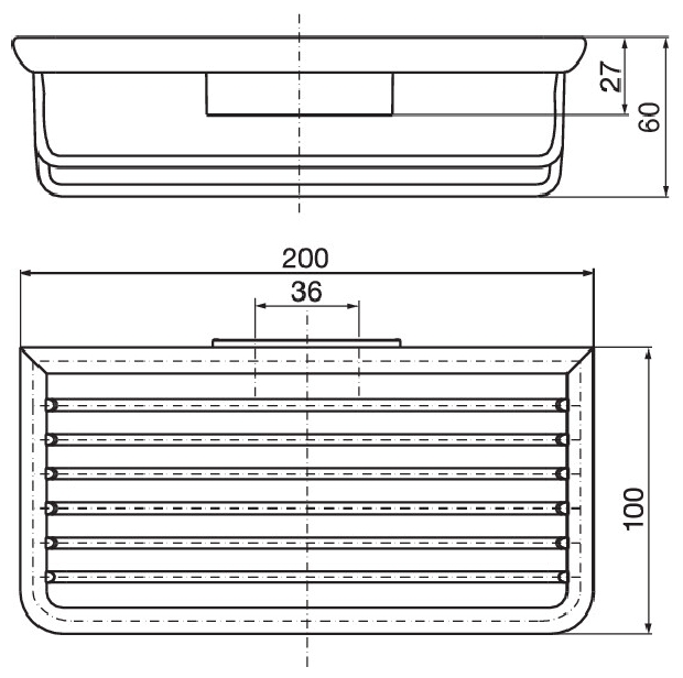 Emco Schwammkorb System2 mit verdeckter Wandbefestigung, 60mm tief, chrom 354500104