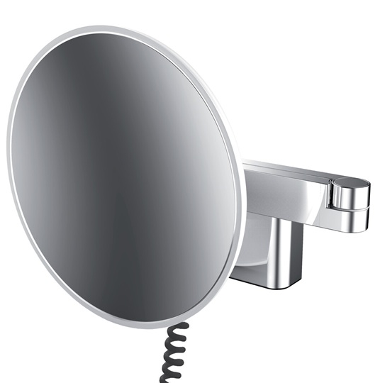 Emco LED-Kosmetikspiegel Evo 3-fach, 2-armig D=209mm chrom, Stecker, 2 Schalter, Farbwechsel, dimmbar 109506041