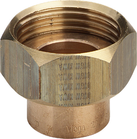Viega Verschraubung Rotguss 94359 flachdichtend in 15mm x G3/4 288402