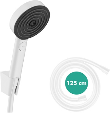Hansgrohe Porterset Pulsify Select S 105 3 jet mit Brauseschlauch 1250mm mattweiß 24302700