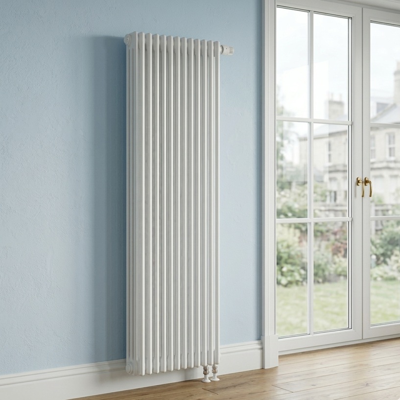 Arbonia Ventil-Röhrenradiator Standard 6-Säuler H: 150 L: 45cm, Modell 6150, weiß, 10 Glieder