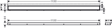Hansgrohe RainDrain Match Duschrinne 1200mm mit höhenverstellbaren Rahmen gebürstet edelstahl 56042800