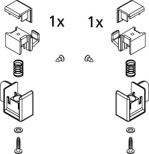 Kermi Set Haken unten lang für LI C50 / C55 2534909