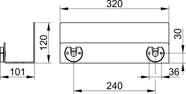 Keuco Duschablage Wandmontage, 320x120x90mm, weiß 24952510000