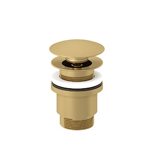 Kludi PUSH-OPEN Ablaufgarnitur G 1 1/4 für Waschtisch mit Überlauf brushed gold 10426N0-00