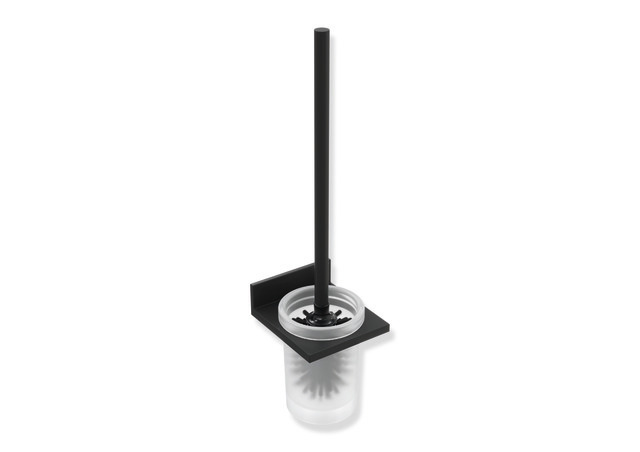HEWI WC-Bürstengarnitur, Metall, Einsatz Glas, satiniert schwarz tiefmatt 900Q20.00060 DC