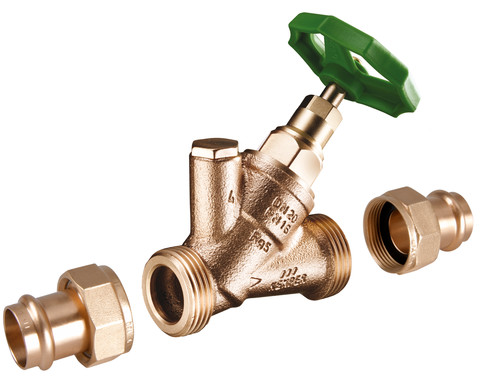 Kemper STANDARD Freistrom-Absperrventil RG/MS,ohne Entleerstopfen SANPRESS-Verschraubungen DN50/54mm 17430054VT