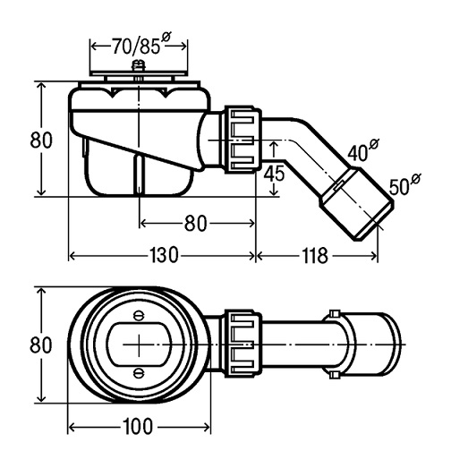 Viega Funktionseinheit Domoplex 6928.1 in 70mm x DN40/50 Kunststoff weiß 130817