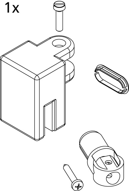 Kermi Set Stabilisierung Kopf für Stabilisierung, bestehend aus Glasaufnahme und Montagekleinteilen 2534456