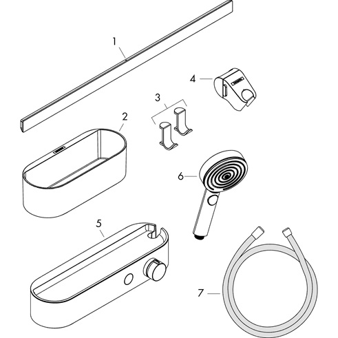 Hansgrohe Bundle WallStoris 105 3 jet Brausethermosstat 700 mattweiss 24250700