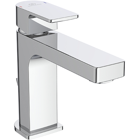 Ideal Standard Edge Waschtischarmatur Slim mit Ablaufgarnitur chrom, Ausladung 120mm, 5 l/min. A7101AA