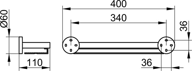 Keuco Duschablage Edition 90, 400mm verchromt/Aluminium 19058010000