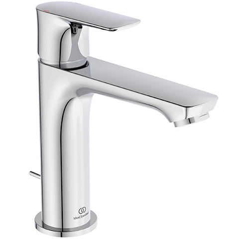 Ideal Standard Connect Air Waschtischarmatur Grande Slim mit Ablaufgarnitur chrom, Ausladung 125mm, 5 l/min A7012AA