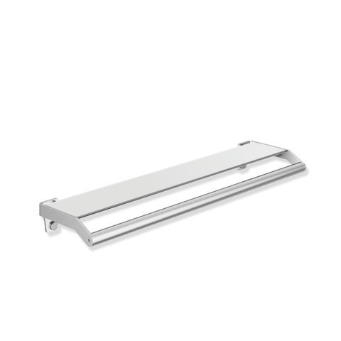 HEWI Ablage mit Haltegriff System 900, Edelstahl, Glasplatte, weiß, 720mm breit, 188mm tief 900.03.000XA
